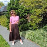 Soft pink, rich brown: a street style power combo